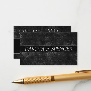 Velvety Onyx Damask Website des Black Grunge Bar Begleitkarte
