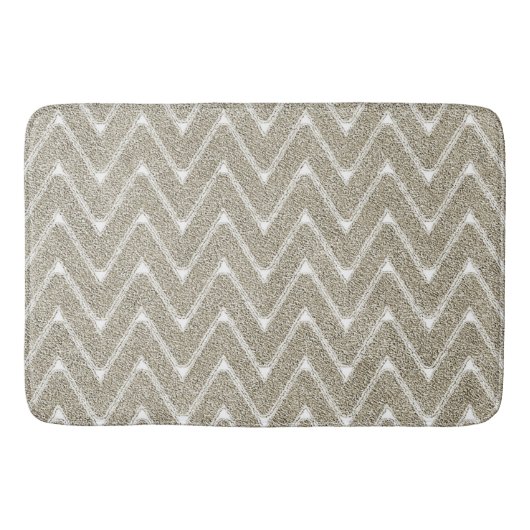Velvety Sand Brown Zickzack Muster Badematte (Vorderseite)