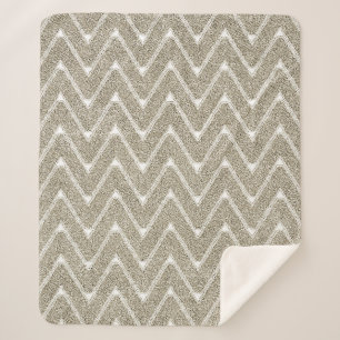 Velvety Sand Brown Zickzack Muster Sherpadecke