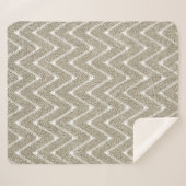 Velvety Sand Brown Zickzack Muster Sherpadecke (Vorderseite (Horizontal))