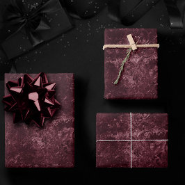 Velvety Wine Damask | Bordeaux Sangria Glam Geschenkpapier Set