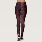 Velvety Wine Damask | Bordeaux Sangria Glam Leggings (Rückseite)