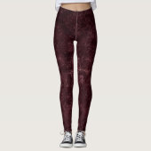 Velvety Wine Damask | Bordeaux Sangria Glam Leggings (Vorderseite)