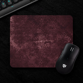 Velvety Wine Damask | Bordeaux Sangria Glam Mousepad