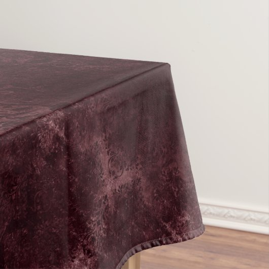 Velvety Wine Damask | Bordeaux Sangria Glam Tischdecke (Beispiel)