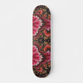 Velvour Soft Pink Floral Look Fraktal Abstrakt Skateboard (Vorne)