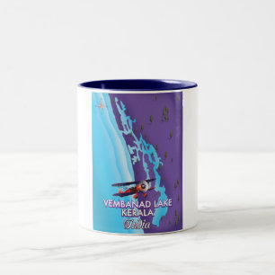 Vembanad-See, Indien Reiseplakat Zweifarbige Tasse