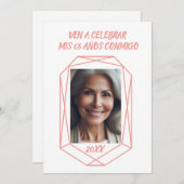 Ven A Celebrar mis 68 Años Fiesta de Cumpleaños Einladung (Vorne/Hinten)
