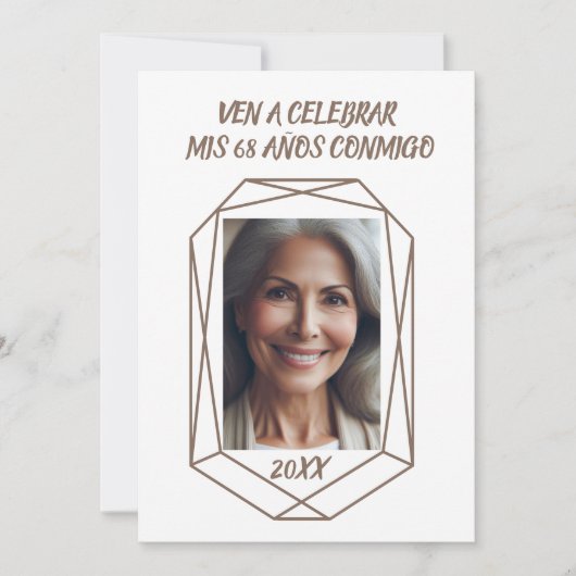 Ven A Celebrar mis 68 Años Fiesta de Cumpleaños Einladung (Vorderseite)
