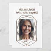 Ven A Celebrar mis 68 Años Fiesta de Cumpleaños Einladung (Vorne/Hinten)