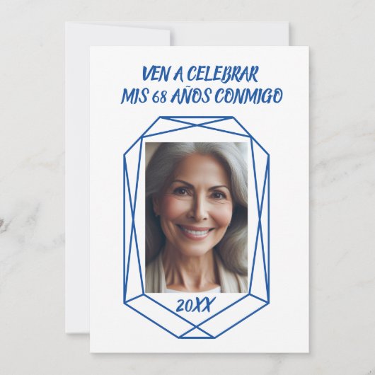 Ven A Celebrar mis 68 Años Fiesta de Cumpleaños Einladung (Vorderseite)