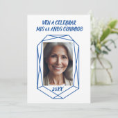 Ven A Celebrar mis 68 Años Fiesta de Cumpleaños Einladung (Stehend Vorderseite)