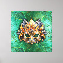 Venatische Maske auf hellgrün verkörpert