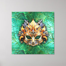 Venatische Maske auf hellgrün verkörpert Leinwanddruck