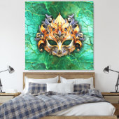 Venatische Maske auf hellgrün verkörpert Leinwanddruck (Insitu (Schlafzimmer))