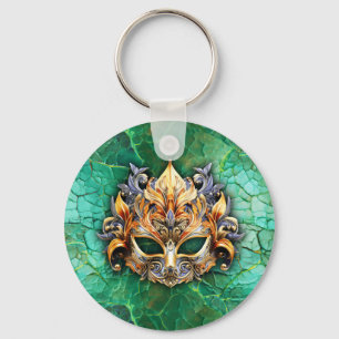 Venatische Maske auf hellgrün verkörpert Schlüsselanhänger