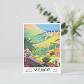 Vence France Vintage Reise Postkarte (Stehend Vorderseite)