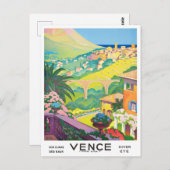 Vence France Vintage Reise Postkarte (Vorne/Hinten)