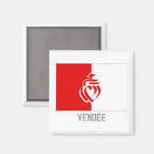 Vendée-Flagge mit Namen Magnet (Vorderseite/Rückseite)