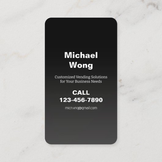 Vending Machine Maintenance Visitenkarte (Rückseite)
