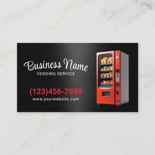 Vending Machines Service Modern Black Metal Visitenkarte (Vorderseite)