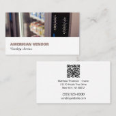 Vending Service QR Code Vendor Food Snack Visitenkarte (Vorne/Hinten)