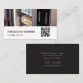 Vending Service QR Code Vendor Food Snack Visitenkarte (Vorne/Hinten)
