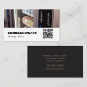 Vending Service QR Code Vendor Food Snack Visitenkarte (Vorne/Hinten)