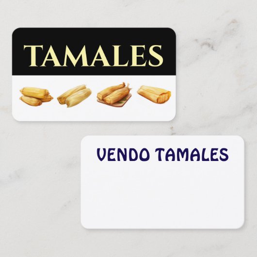 Vendo tamales Business Card Visitenkarte (Vorne/Hinten)