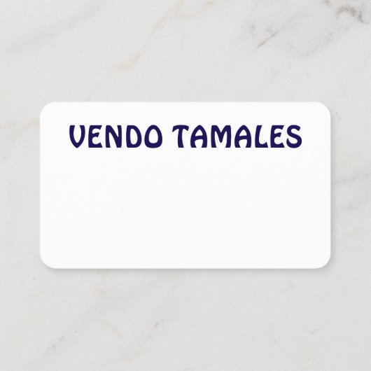 Vendo tamales Business Card Visitenkarte (Rückseite)