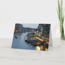 Venedig-Abend über dem großartigen Kanal Karte
