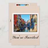 Venedig-Alley mit Liebe-Angebot Einladung (Vorne/Hinten)