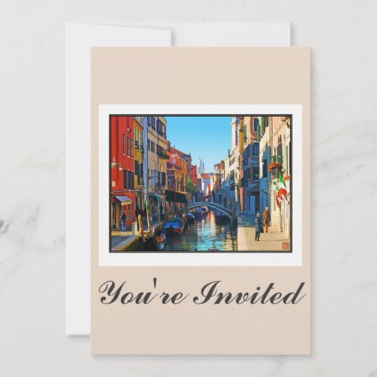 Venedig-Alley mit Liebe-Angebot Einladung (Vorderseite)
