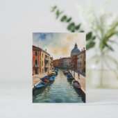 Venedig Aquarell Kunst Postkarte (Stehend Vorderseite)