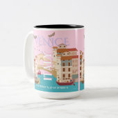 Venedig Art Reisen, Italien, Retro Art Reisen Zweifarbige Tasse (Vorderseite Links)