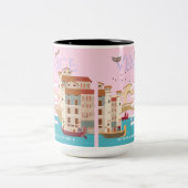 Venedig Art Reisen, Italien, Retro Art Reisen Zweifarbige Tasse (Mittel)