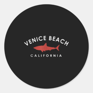Venedig Beach California Shark Vacation Souvenir V Runder Aufkleber