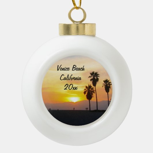 Venedig Beach California Sunset Xmas Keramik Kugel-Ornament (Vorderseite)
