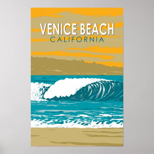 Venedig Beach California Vintage Poster (Vorne)