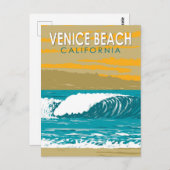 Venedig Beach California Vintage Postkarte (Vorne/Hinten)