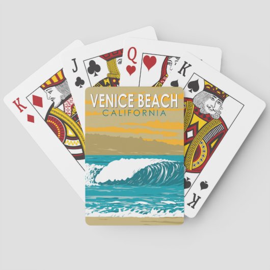 Venedig Beach California Vintage Spielkarten (Rückseite)