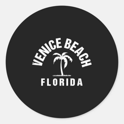 Venedig Beach Fl Palm Tree Ein perfektes Wochenend Runder Aufkleber (Vorderseite)