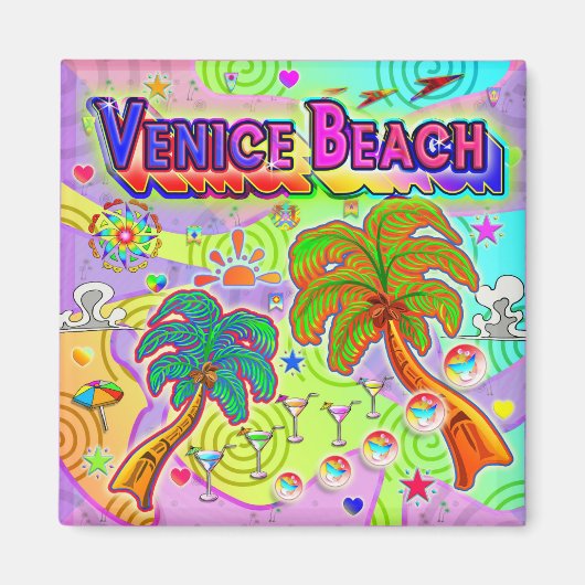 Venedig Beach Urlaub Ziel Magnet (Vorne)