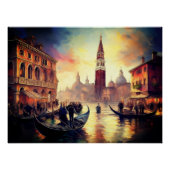 Venedig bei Sunset mit Gondeln am Canal Grande | Poster (Vorderseite)