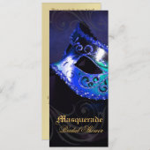 Venedig Blue Masquerade Bridal Dusche Einladung (Vorne/Hinten)