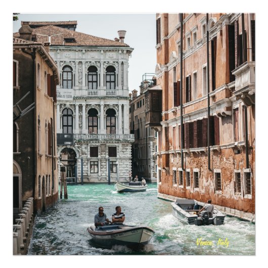 Venedig Bootskanal Fotodruck (Vorne)