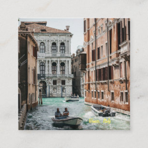Venedig Bootskanal Quadratische Visitenkarte