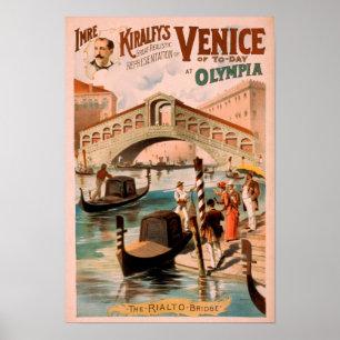 Venedig, Braut des Meeres an Olympia-Gondeln 3 Poster