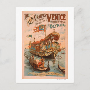 Venedig, Braut des Meeres bei Olympia Gondeln 3 Postkarte