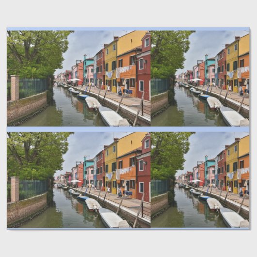 Venedig Burano Kaffeetasse Geschenkpapier (Flach)